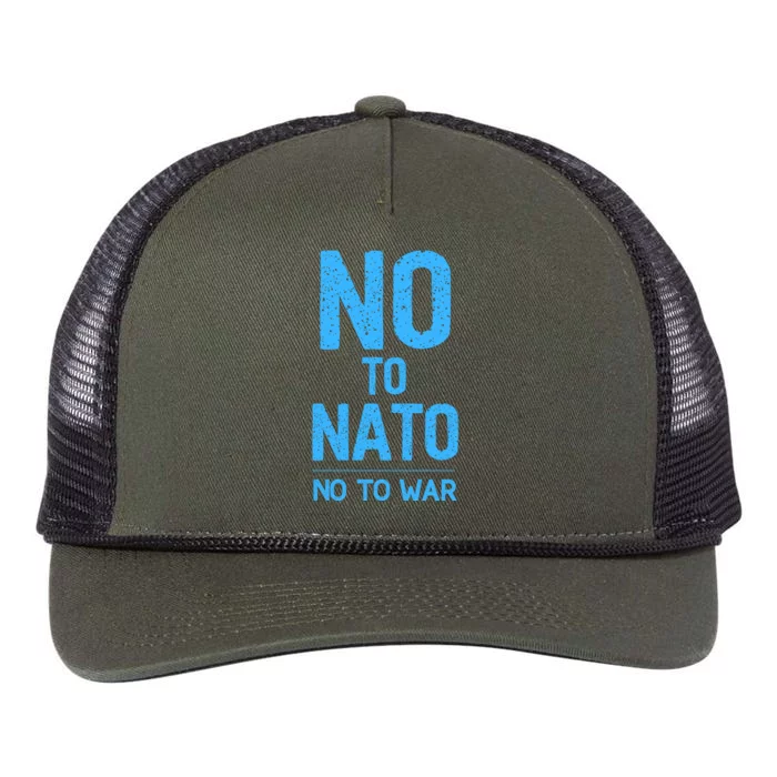 No To NATO Anti War Peace Ukraine Retro Rope Trucker Hat Cap