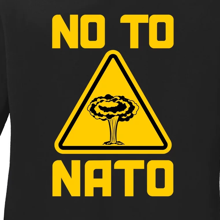 No To NATO Anti War Peace Ukraine Ladies Long Sleeve Shirt