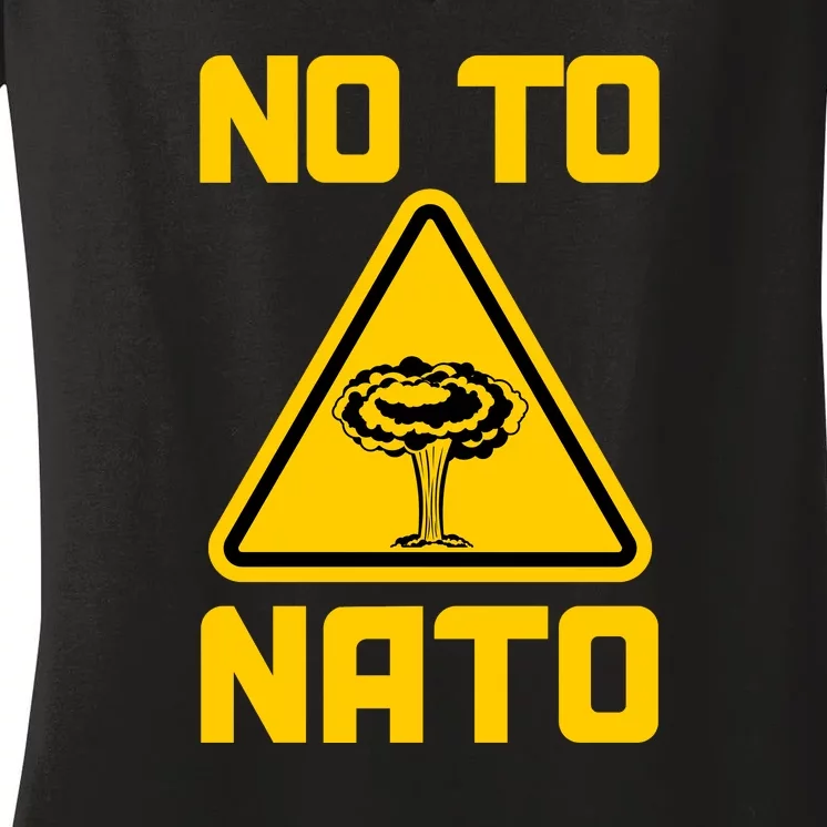 No To NATO Anti War Peace Ukraine Women's V-Neck T-Shirt