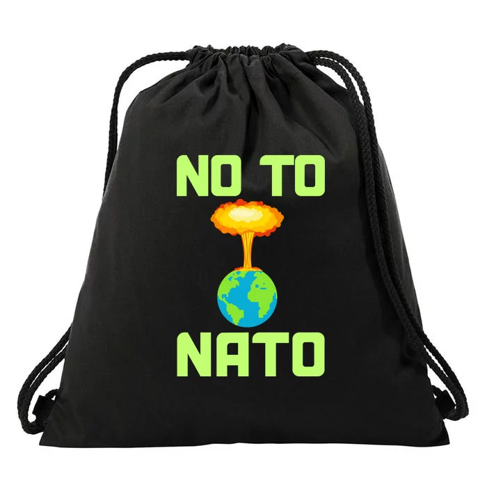 No To NATO Anti War Peace Ukraine Drawstring Bag