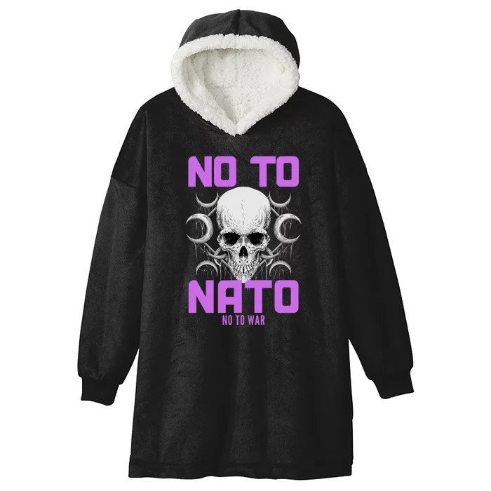 No To NATO Anti War Peace Ukraine Hooded Wearable Blanket