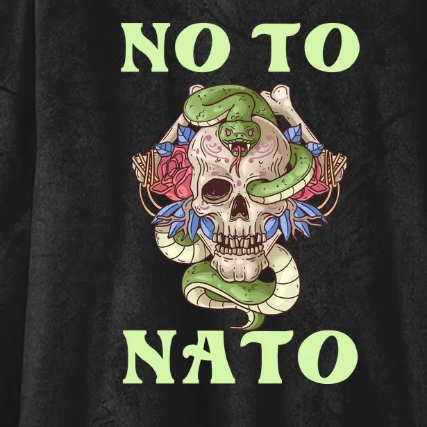 No To NATO Anti War Peace Ukraine Hooded Wearable Blanket