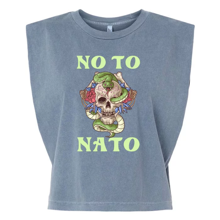 No To NATO Anti War Peace Ukraine Garment-Dyed Women's Muscle Tee