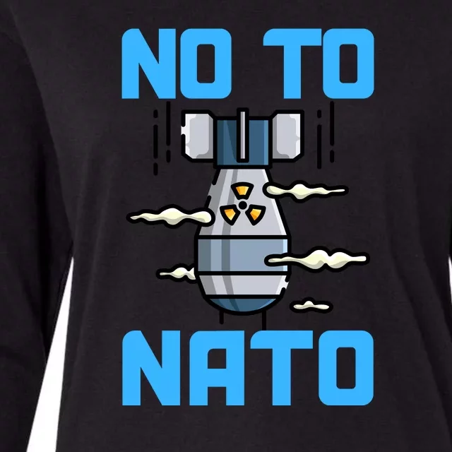 No To NATO Anti War Peace Ukraine Womens Cotton Relaxed Long Sleeve T-Shirt