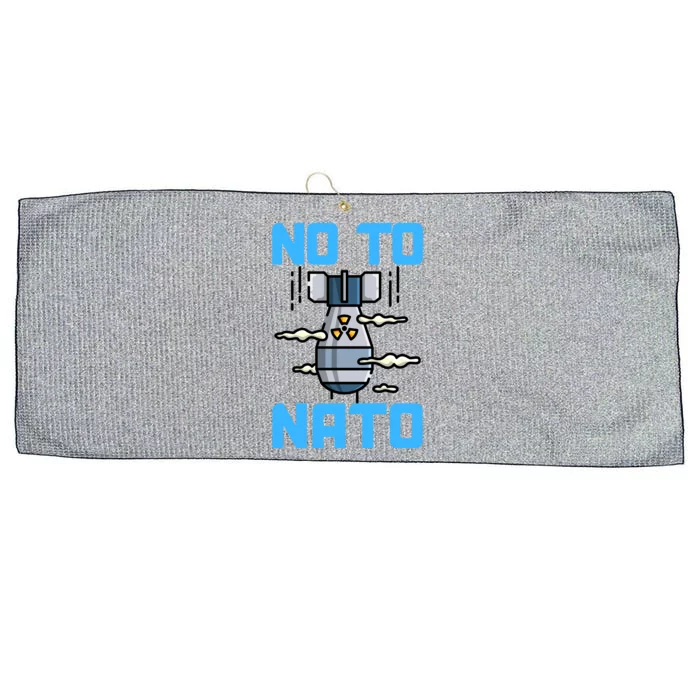 No To NATO Anti War Peace Ukraine Large Microfiber Waffle Golf Towel