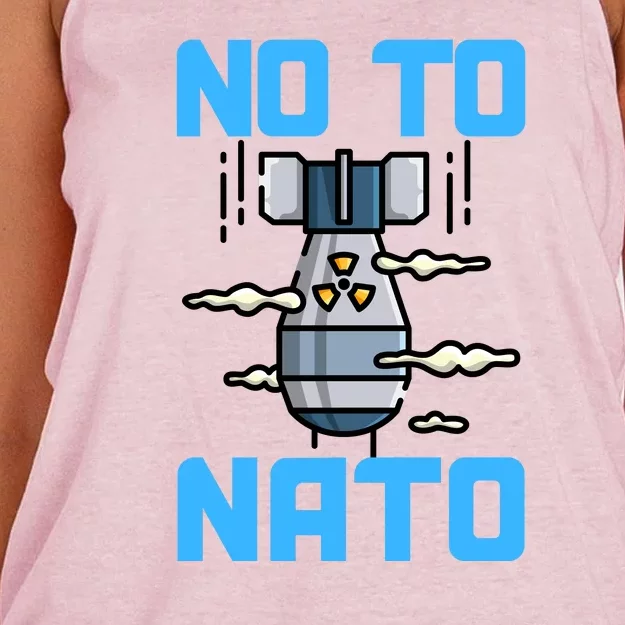 No To NATO Anti War Peace Ukraine Women's Knotted Racerback Tank