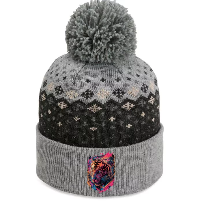 Neon Tiger The Baniff Cuffed Pom Beanie