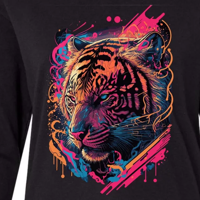 Neon Tiger Womens Cotton Relaxed Long Sleeve T-Shirt