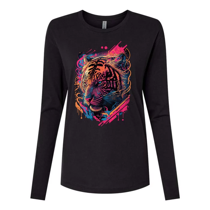 Neon Tiger Womens Cotton Relaxed Long Sleeve T-Shirt