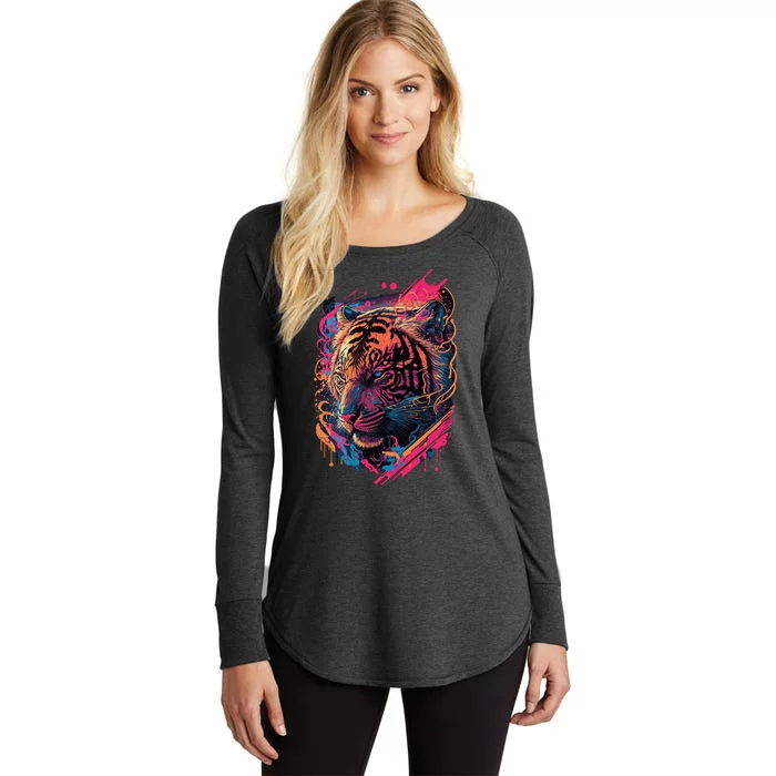 Neon Tiger Women's Perfect Tri Tunic Long Sleeve Shirt