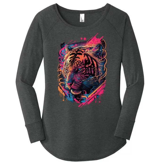 Neon Tiger Women's Perfect Tri Tunic Long Sleeve Shirt