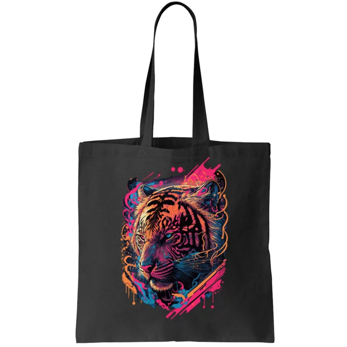 Neon Tiger Tote Bag