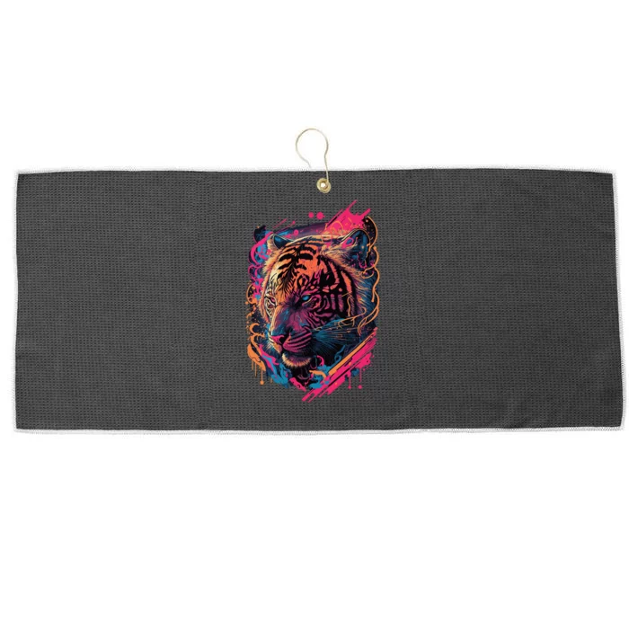 Neon Tiger Large Microfiber Waffle Golf Towel