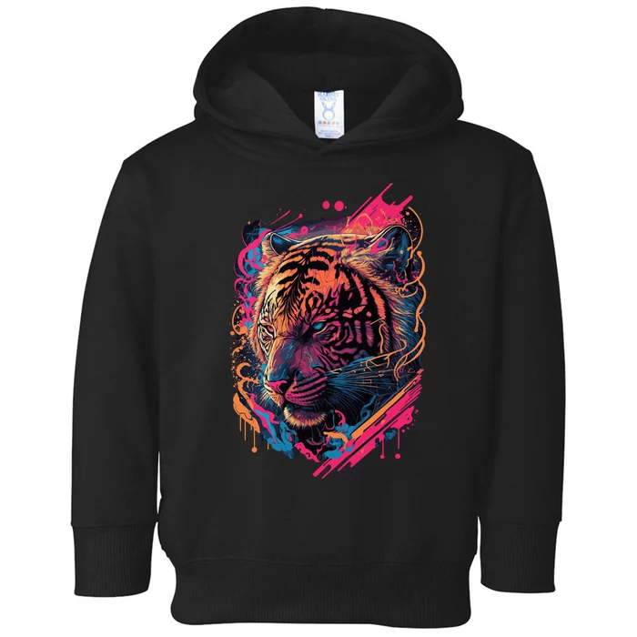 Neon Tiger Toddler Hoodie