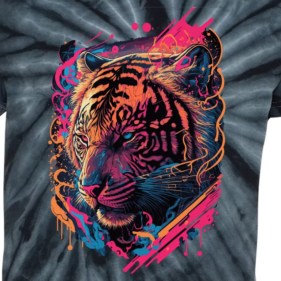 Neon Tiger Kids Tie-Dye T-Shirt