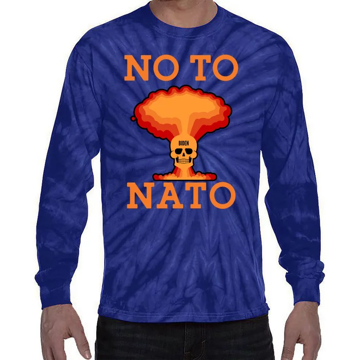 No To NATO Anti War Peace Ukraine Tie-Dye Long Sleeve Shirt