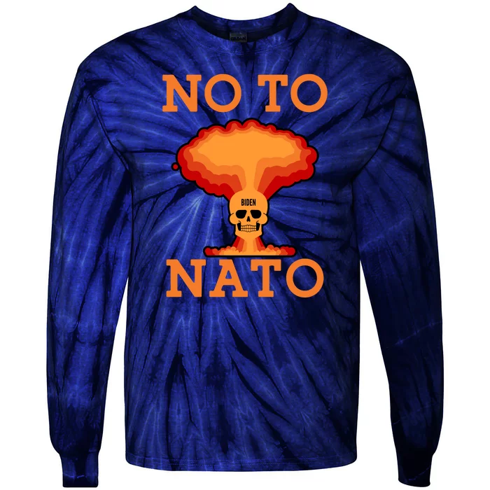 No To NATO Anti War Peace Ukraine Tie-Dye Long Sleeve Shirt