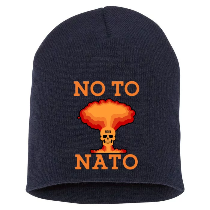 No To NATO Anti War Peace Ukraine Short Acrylic Beanie