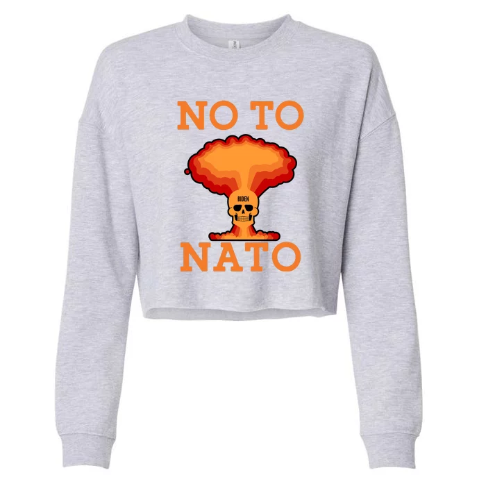 No To NATO Anti War Peace Ukraine Cropped Pullover Crew