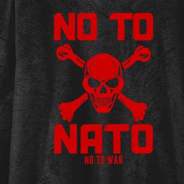 No To NATO Anti War Peace Ukraine Hooded Wearable Blanket