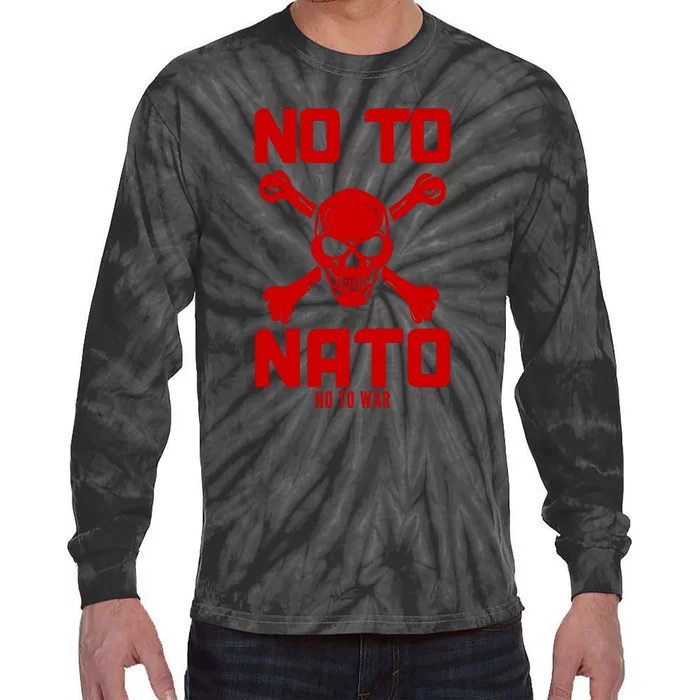 No To NATO Anti War Peace Ukraine Tie-Dye Long Sleeve Shirt