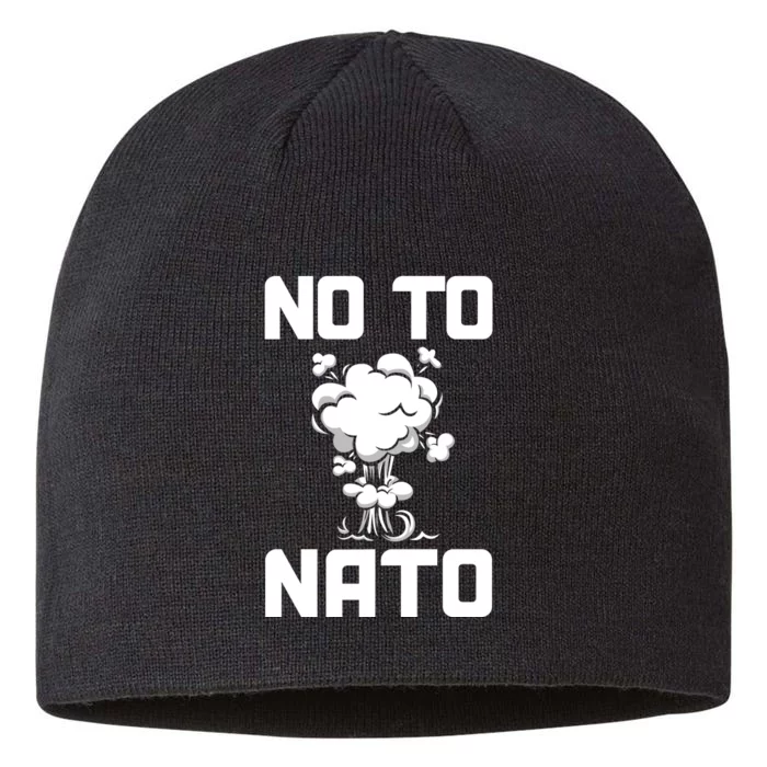 No To NATO Anti War Peace Ukraine 8 1/2in Sustainable Knit Beanie