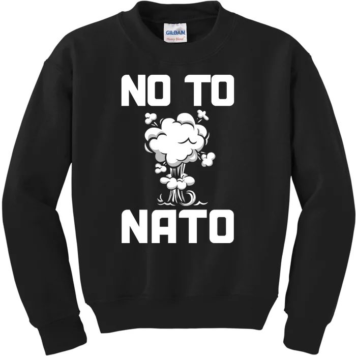 No To NATO Anti War Peace Ukraine Kids Sweatshirt