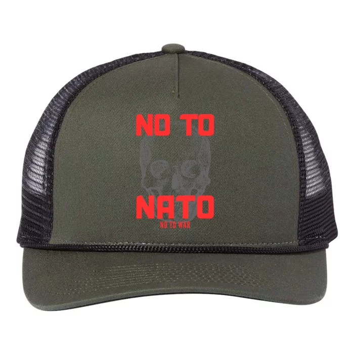 No To NATO Anti War Peace Ukraine Retro Rope Trucker Hat Cap