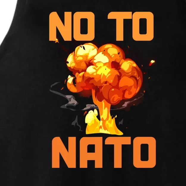 No To NATO Anti War Peace Ukraine Ladies Tri-Blend Wicking Tank