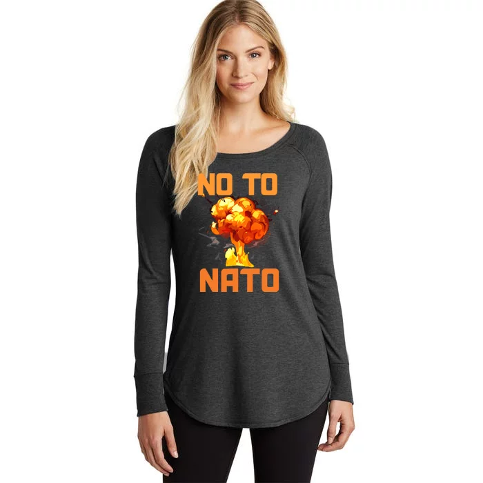 No To NATO Anti War Peace Ukraine Women's Perfect Tri Tunic Long Sleeve Shirt