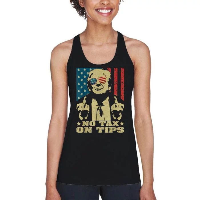 No Tax On Tips Copy Cat Kamala Vote Trump 2024 Women's Racerback Tank