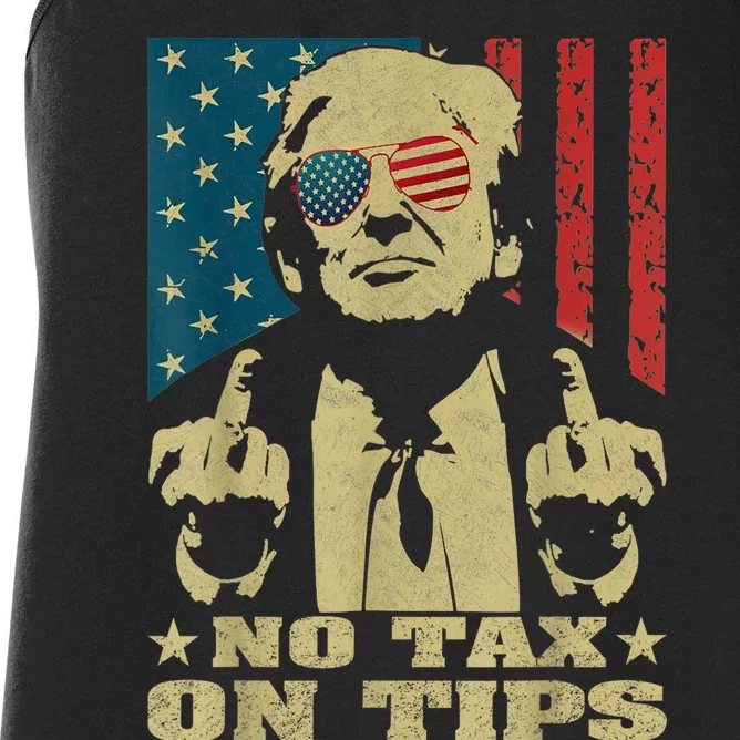 No Tax On Tips Copy Cat Kamala Vote Trump 2024 Women's Racerback Tank