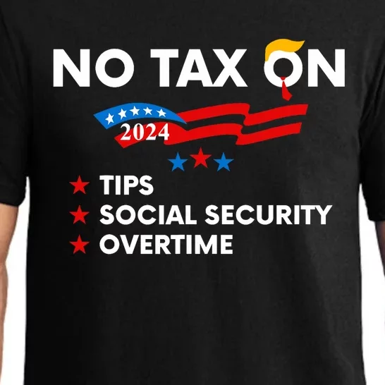 No Tax On Tips Social Security Overtime Trump 2024 Support Trump Vance 2024 Pajama Set