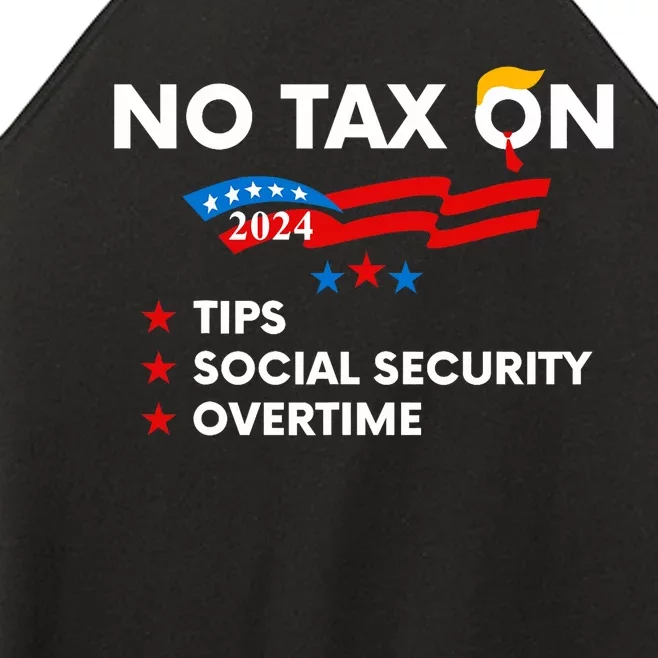 No Tax On Tips Social Security Overtime Trump 2024 Support Trump Vance 2024 Women’s Perfect Tri Rocker Tank