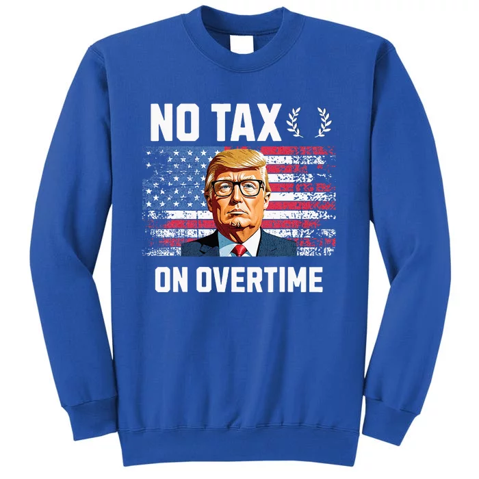 No Tax On Overtime Trump 2024 American Flag Sweatshirt