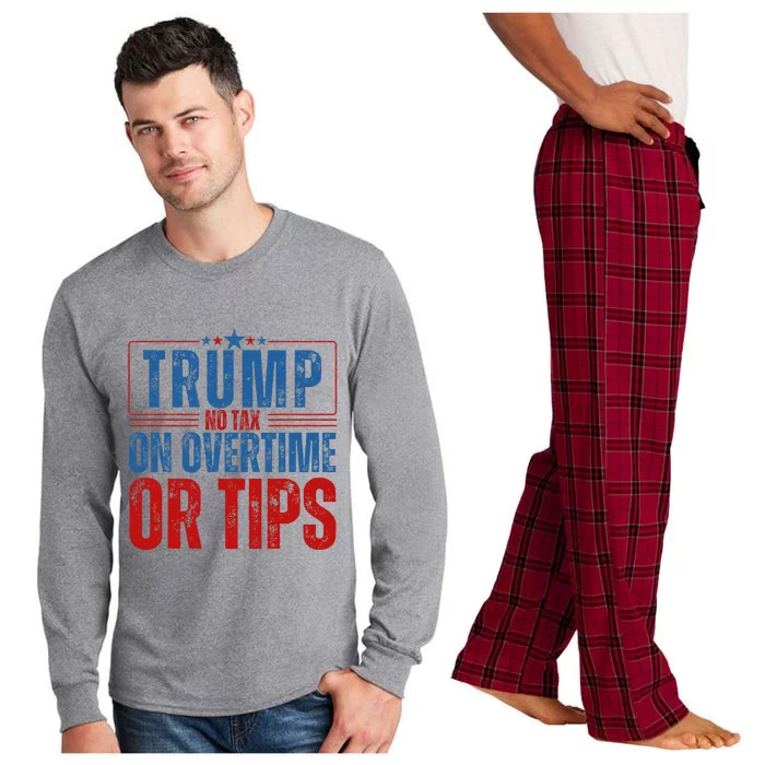 No Tax On Overtime Or Tips Long Sleeve Pajama Set