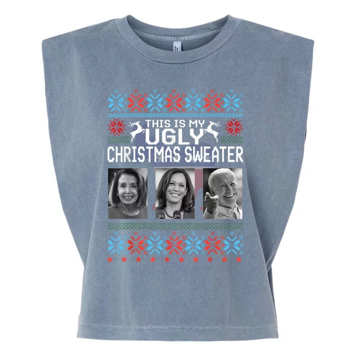 Now Thats One Ugly Christmas Sweater Joe Biden Harris Jill Garment-Dyed Women's Muscle Tee