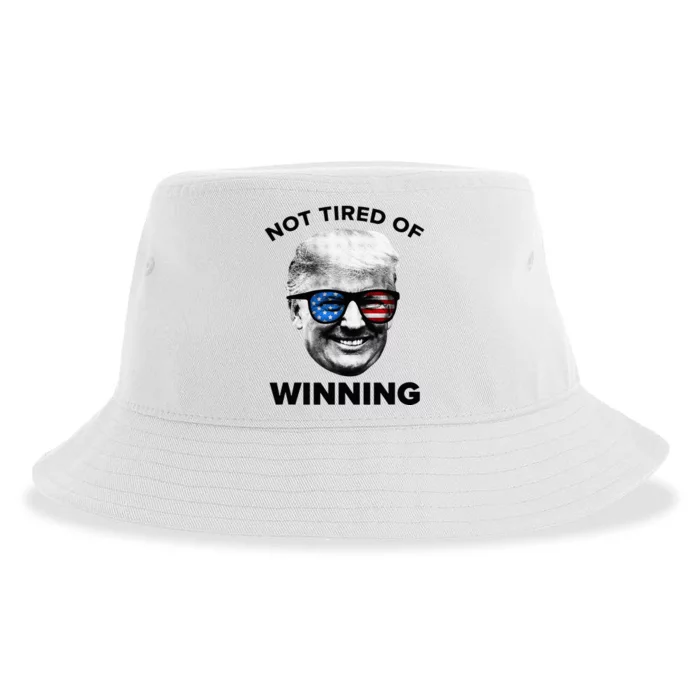 Not Tired Of Winning Donald Trump Funny Patriotic Sustainable Bucket Hat