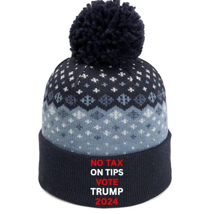 No Tax On Tips Vote Trump 2024 Take America Back Protrump The Baniff Cuffed Pom Beanie