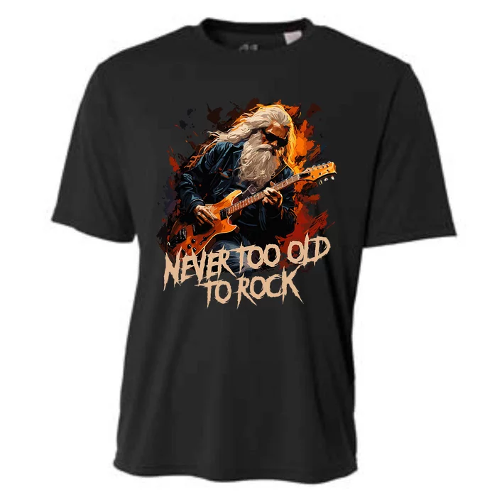 never to old to rock grandpa pensioner funny quotes Cooling Performance Crew T-Shirt