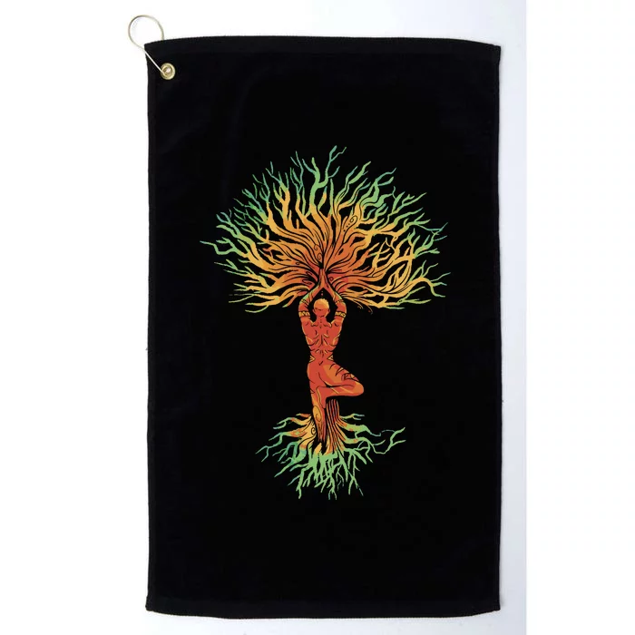 Nature Tree Of Life Yoga Colorful Platinum Collection Golf Towel