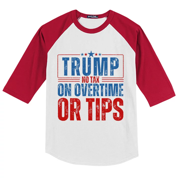 No Tax On Overtime Or Tips Kids Colorblock Raglan Jersey