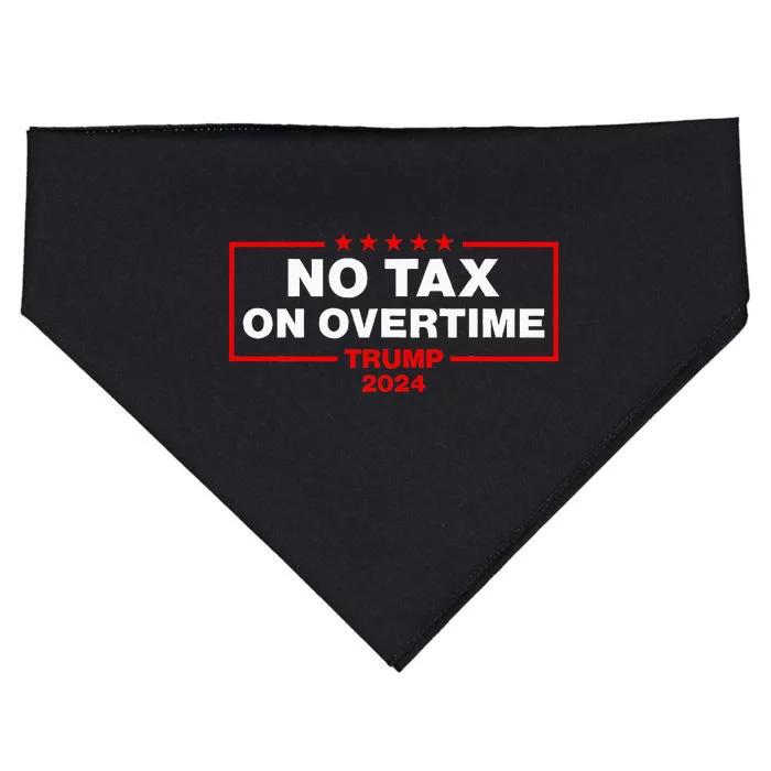 No Tax Overtime Vote Trump Vance 2024 USA-Made Doggie Bandana