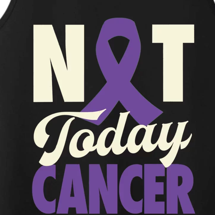 Not Today Pancreatic Cancer Purple Ribbon Awareness Gift Performance Tank