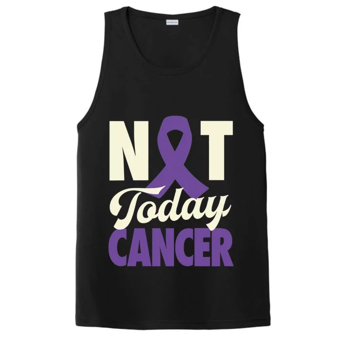 Not Today Pancreatic Cancer Purple Ribbon Awareness Gift Performance Tank