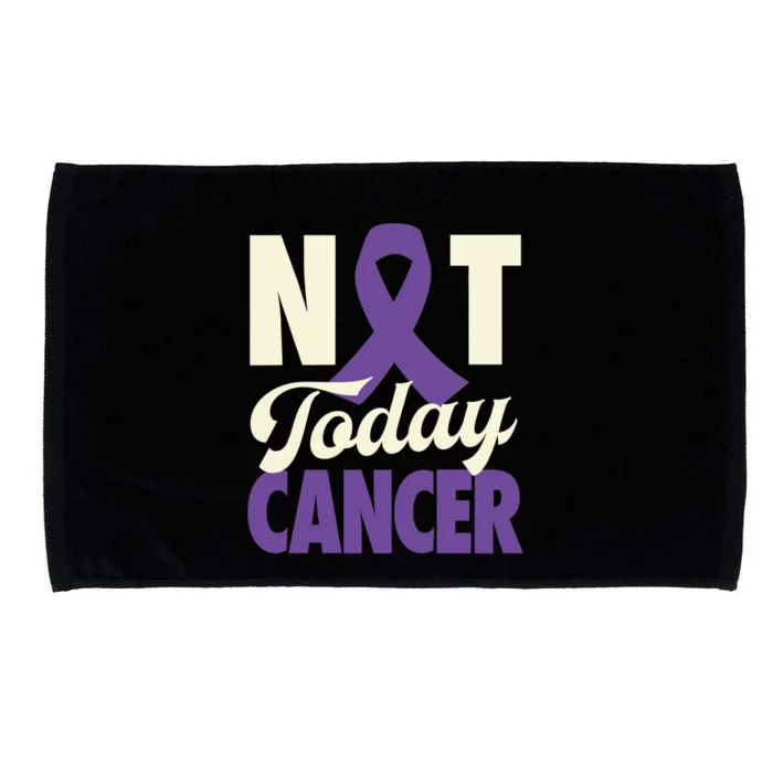 Not Today Pancreatic Cancer Purple Ribbon Awareness Gift Microfiber Hand Towel