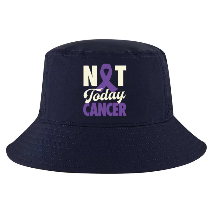 Not Today Pancreatic Cancer Purple Ribbon Awareness Gift Cool Comfort Performance Bucket Hat