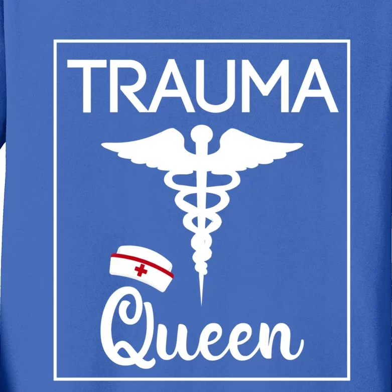 Nurse Trauma Queen Gift Kids Long Sleeve Shirt