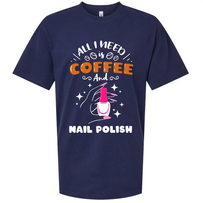 Nail Tech Quote Work Uniform Coffee Nail Polish Sueded Cloud Jersey T-Shirt