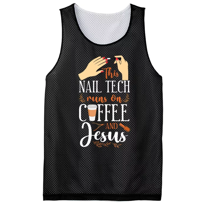 Nail Tech Quote Work Uniform Nail Polish Coffee Jesus Mesh Reversible Basketball Jersey Tank